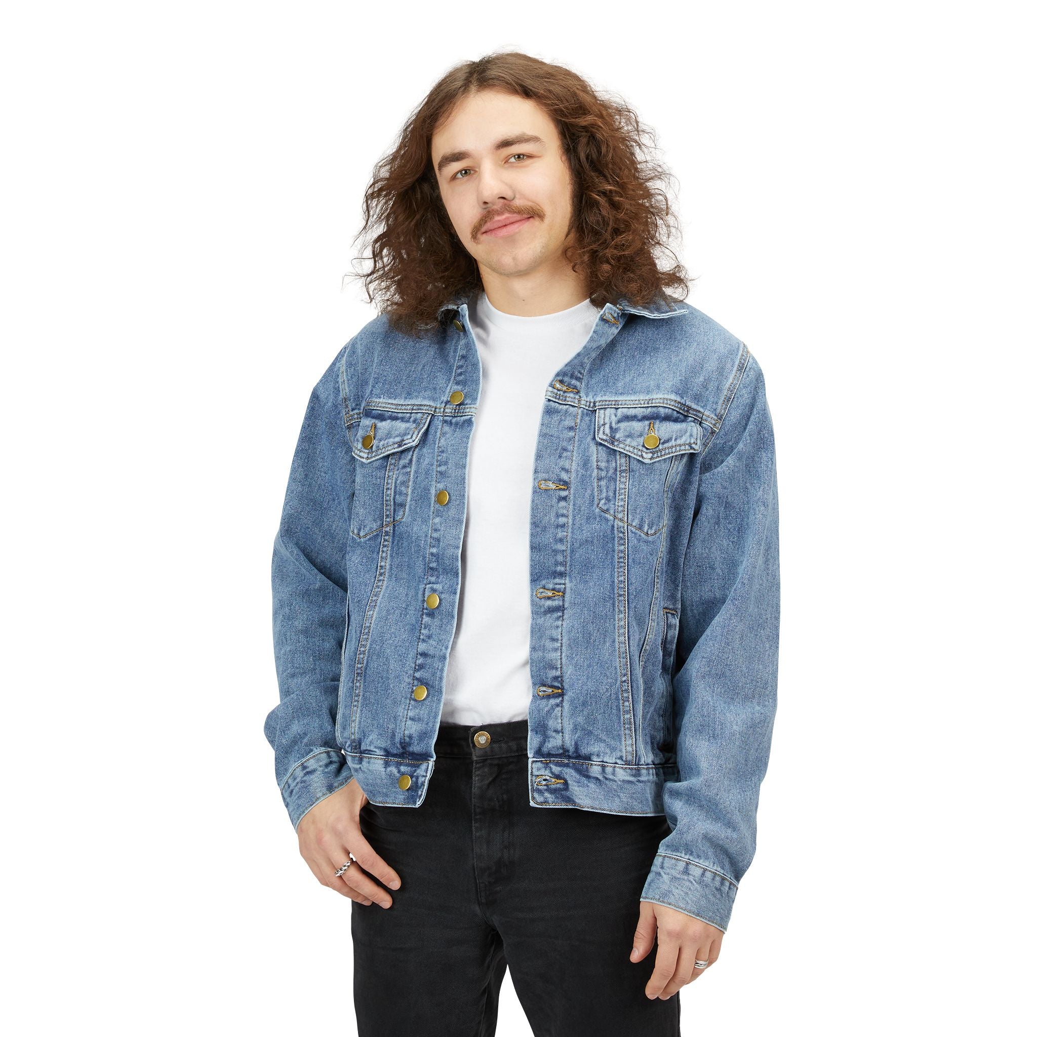 Denim Jacket — Embroidered Yggdrasil Back Patch