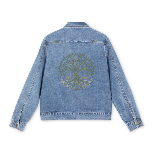 Denim Jacket — Embroidered Yggdrasil Back Patch