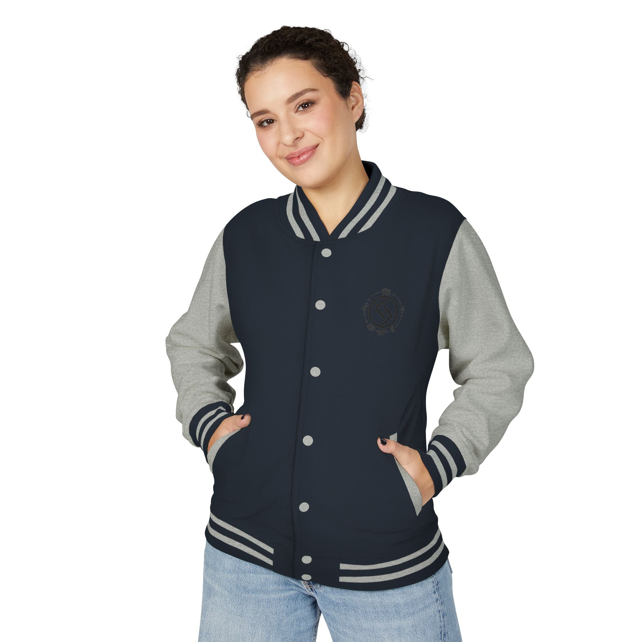 Classic Black & White Letterman Jacket